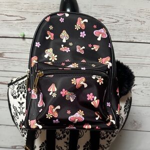 Mushroom and Floral Pattern Backpack